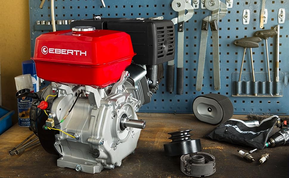 EBERTH 6,5 PS 4,8 kW Benzinmotor Standmotor Kartmotor Antriebsmotor mit  Ölbadkupplung, 20 mm Ø